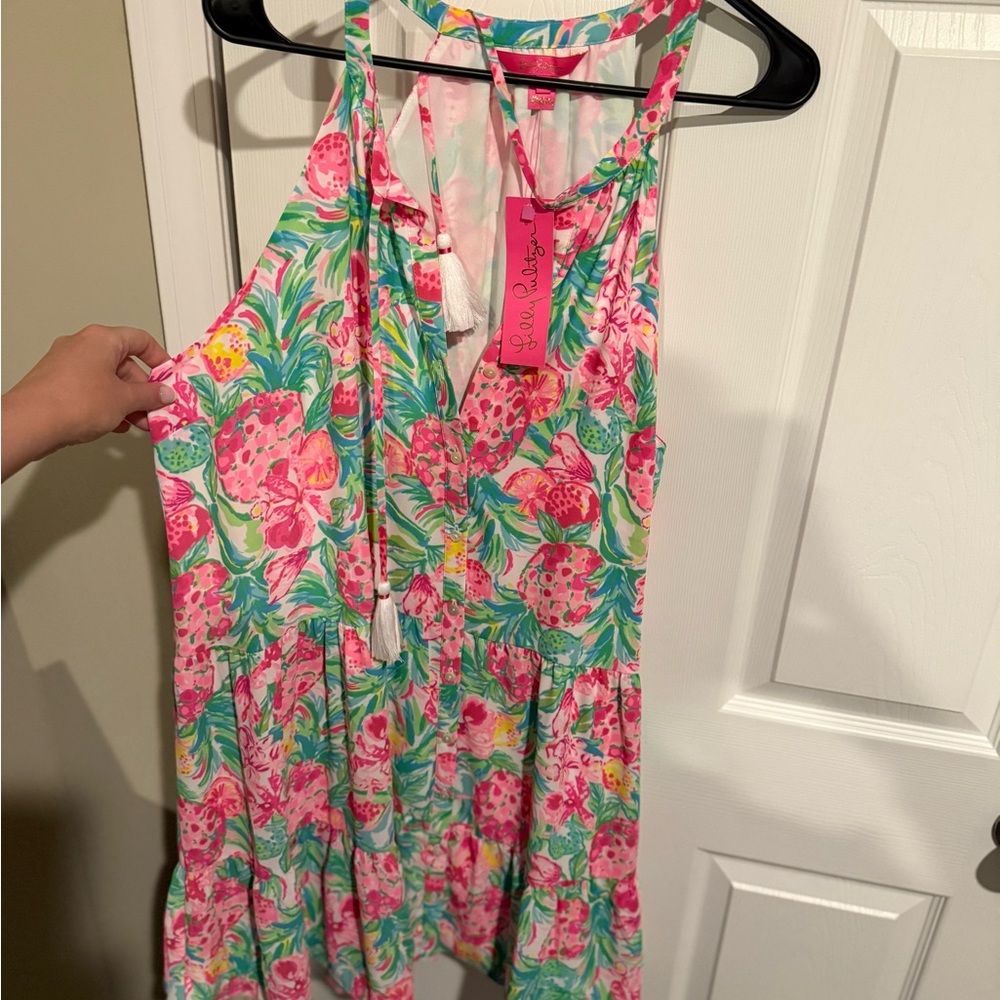 Colorful Floral Halter Dress - Lilly P size 16 (XL)